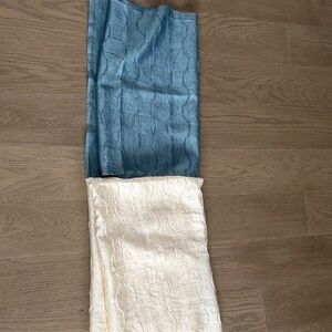 New Matching Blue and Cream Textured Fabric, Material